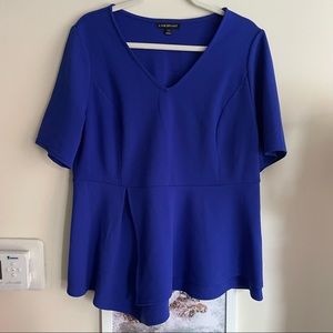 Lane Bryant Asymmetrical Ponte Peplum Top